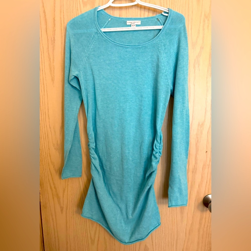 LIZ LANGE MATERNITY cotton blend light blue sweater size XS NWOT